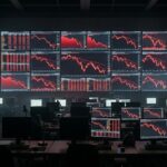 KSE-100 index: stock market screen showing falling red charts (AI illustration)