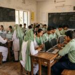 PM Youth Chromebook Scheme: government school students using laptops in a classroom (AI illustration)