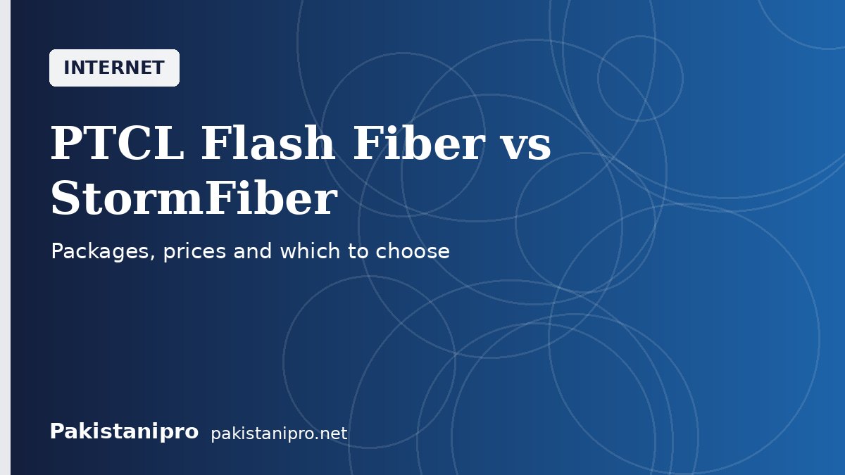 PTCL Flash Fiber vs StormFiber: 2026 Packages, Prices and Which to Choose