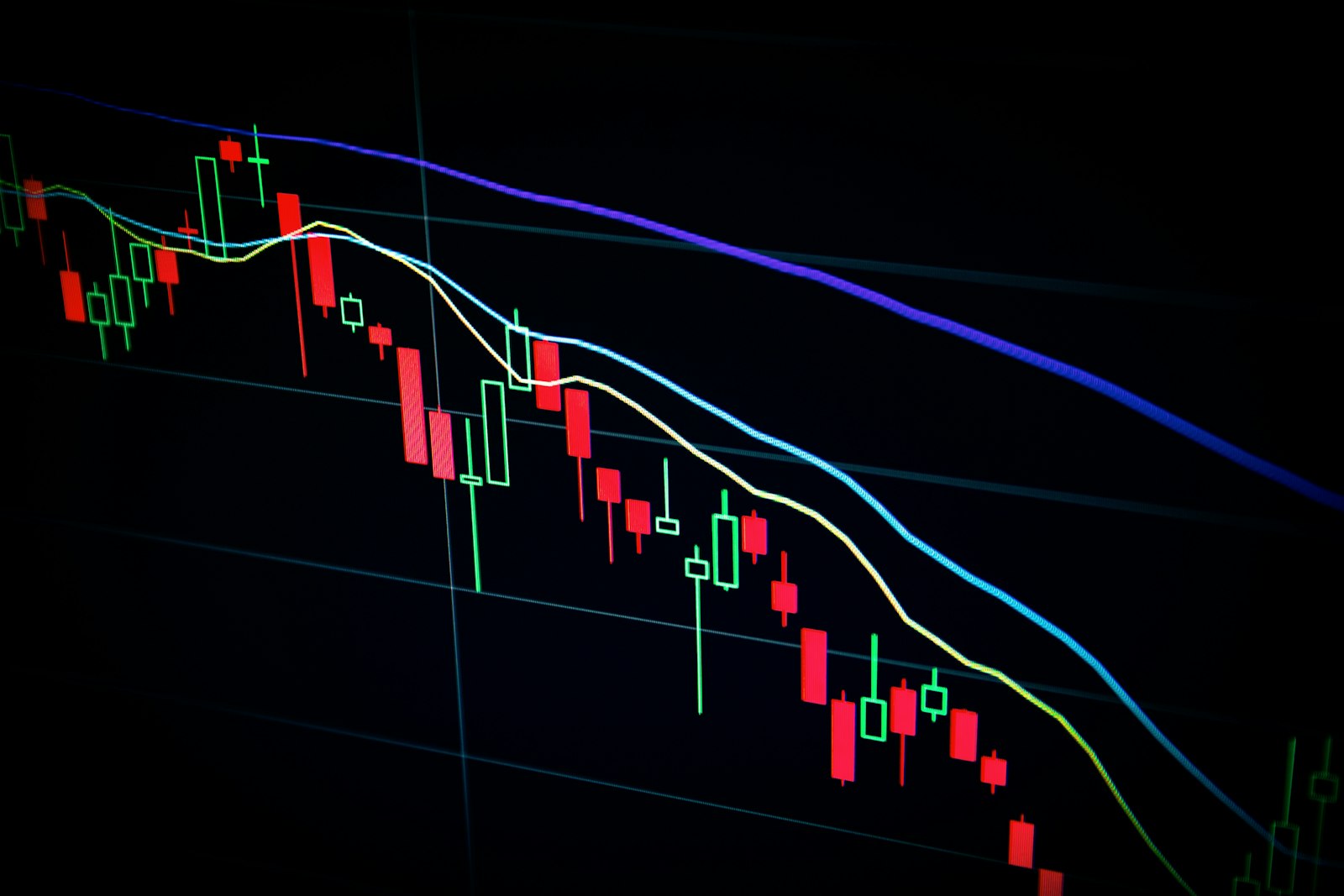 KSE-100 index – a stock market candlestick chart on a screen